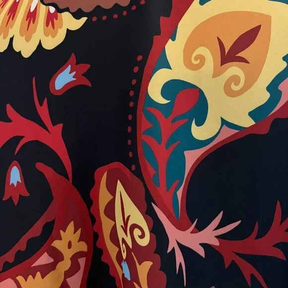 CHICO'S PAISLEY PRINT SHORT KIMONO - Red, Black & Gold - Excellent - L / XL - Picture 8 of 16